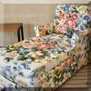 F68. Chaise longue with chintz upholstery. 33”h x 30”w x 55”l 